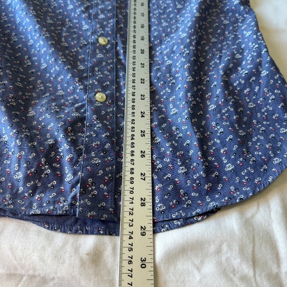 Banana Republic Factory Mens Slim Fit Button Shirt Allover Rose Print Purple Sml - Picture 12 of 14